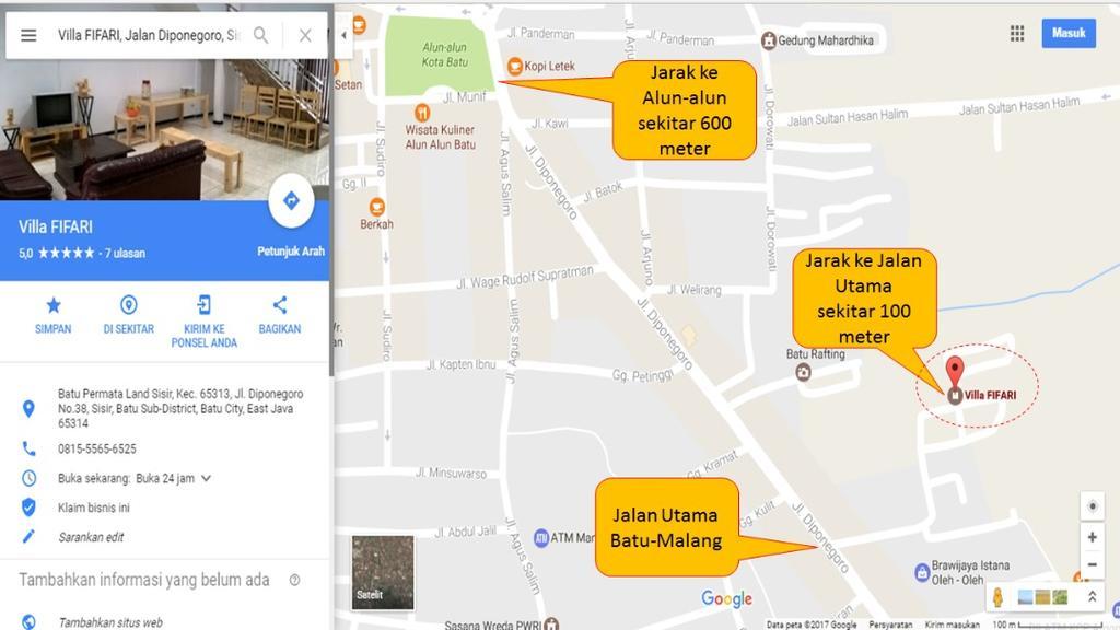 Villa Fifari - 5 Kamar Tidur, 3 Kamar Mandi บาตู ภายนอก รูปภาพ